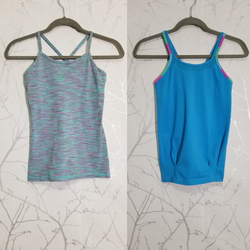 Ivivva LOT OF 2 Strappy Luon Tanks w/ Built In Bra